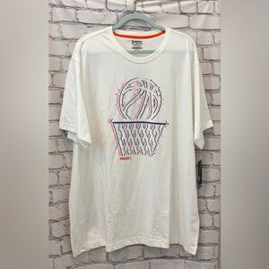 And1 White  Size:3XL Mens T-Shirt with Red and Navy Basketball Graphic
